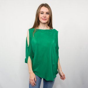 EMERSON THORPE Emerald Green Silk Top